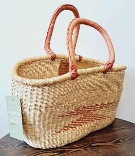 Basket - White w Brown (#2)